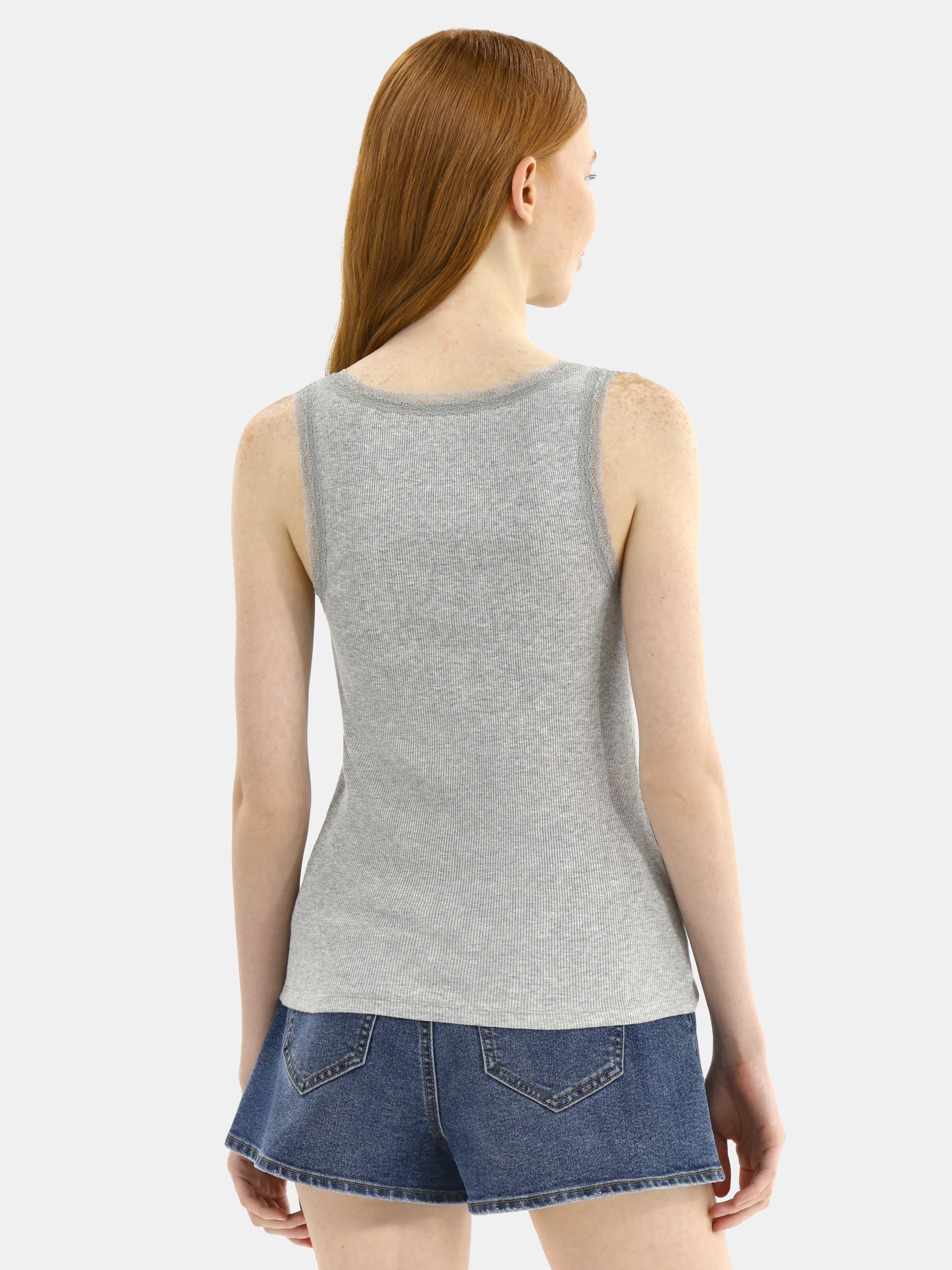 No Boundaries Lace Cotton Henley Tank, Women's