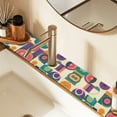 thumbnail image 2 of Yayeee Faucet Mat for Kitchen Sink 30" Diatomite Long Splash Guard Pad, Purple Geometric, 2 of 7