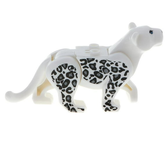 2 PCS Easy To Assemble Kids Plastic Animal Building Blocks Intelligence Game Toy Hands & Eyes Coordination - Leopard White