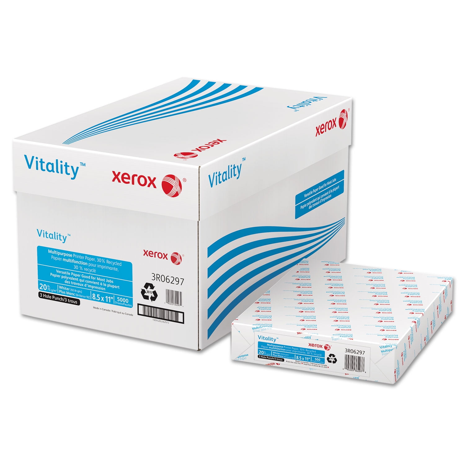XEROX Vitality 30% Recycled Multipurpose Printer Paper 8 1/2 x 11 White 500 