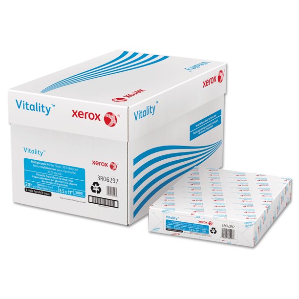 Xerox Vitality Recycled Multipurpose 3-Hole Paper, 8-1/2