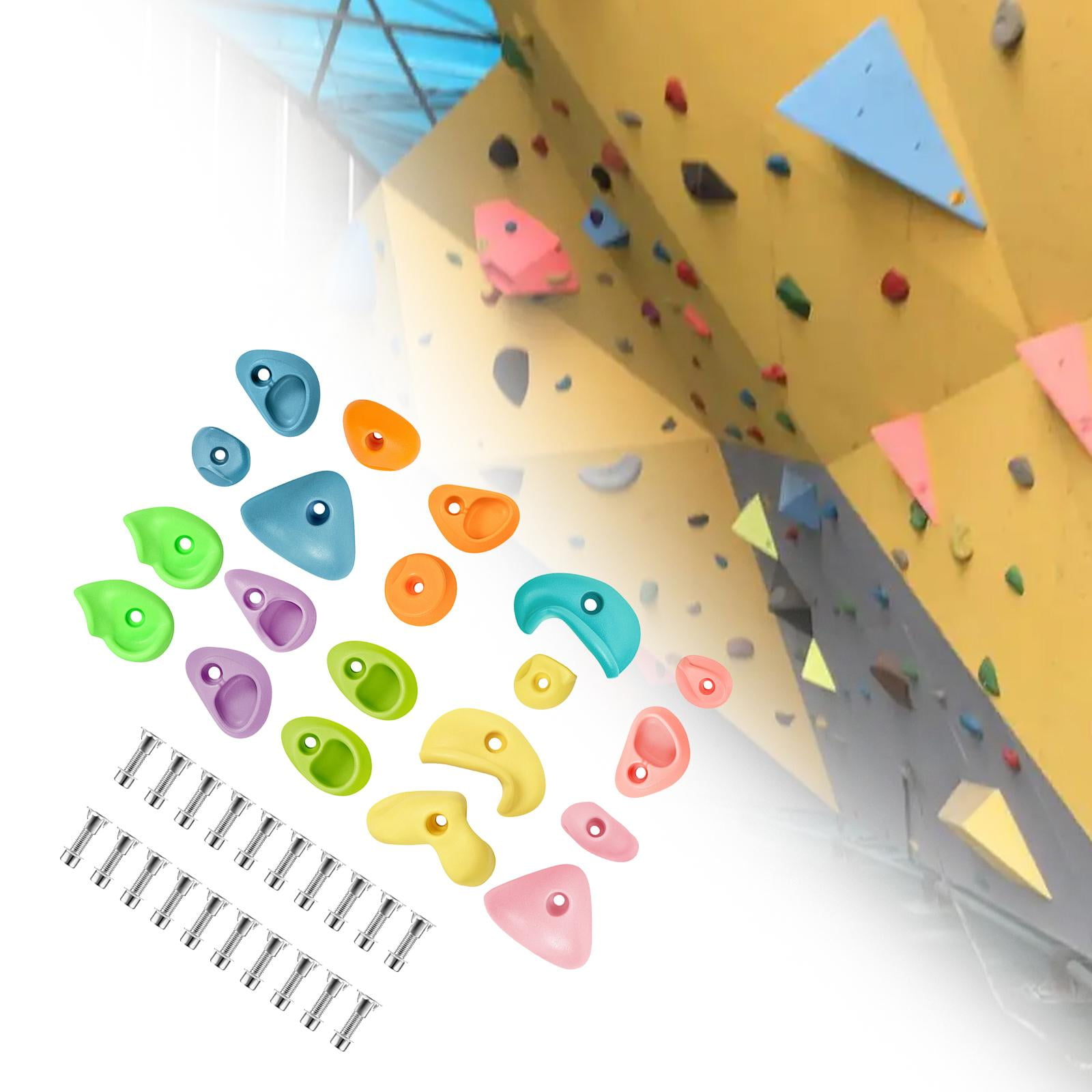 figatia Rock Climbing Holds Climbing ,Holds Stone Fun Multi Colored Climbing Rock Wall Grips for Playground Indoor Rock Climbing Wall
