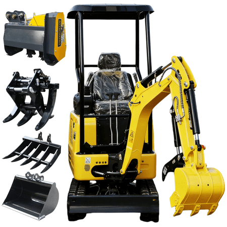 1.8 Ton Mini Excavator KubotaDiesel 14HP 3-Cylinder Diesel Engine Rake Mud bucket Grapple Mower attachments EPA Certification