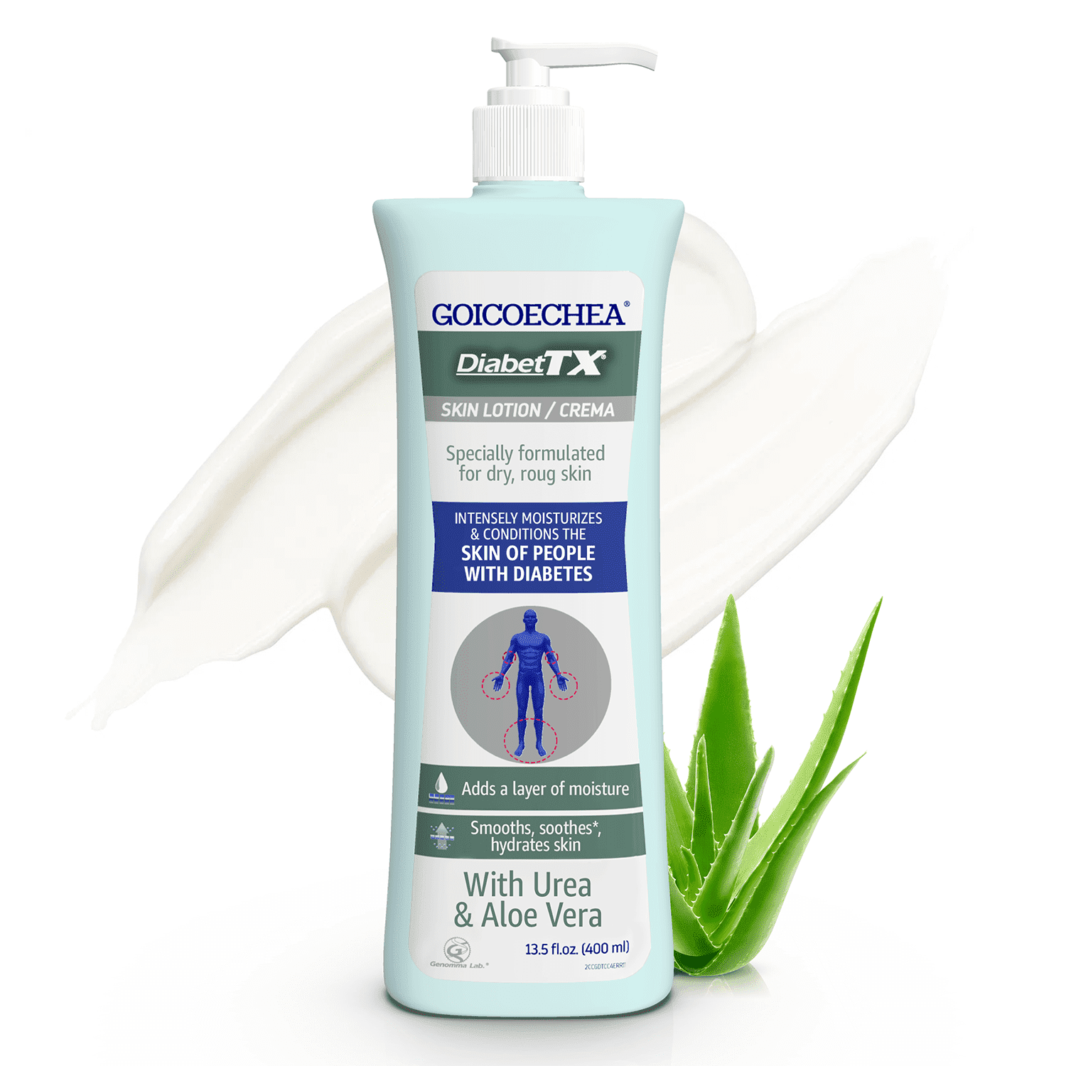 Goicoechea Diabet TX Skin Lotion, Fragrance Free, Intensive Moisturizing for Dry Skin 13.5 Oz.