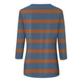 thumbnail image 5 of hxobax 3/4 Sleeve Striped Shirts Womens Colorblock Tunic Tops Casual Crewneck Basic Tees Cute Blouse, 5 of 5