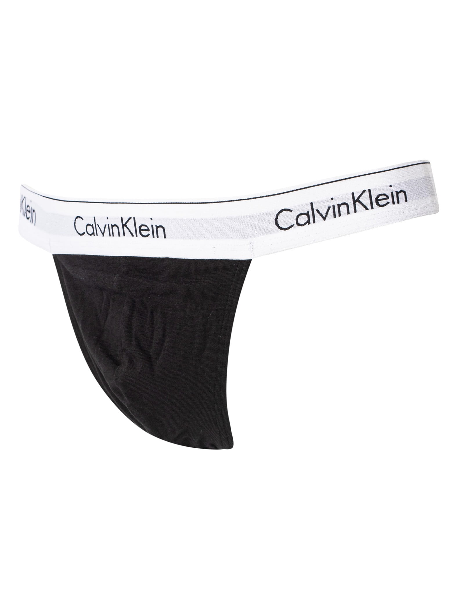 Calvin Klein 3 Pack Modern Cotton Stretch Thongs, Black