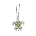 thumbnail image 2 of Synthetic Cubic Zirconia (CZ) Turtle Pendant Necklace in Sterling Silver with Chain, 2 of 4