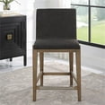 thumbnail image 7 of Uttermost Klemens 26" Farmhouse Fabric & Wood Counter Stool in Charcoal/Walnut, 7 of 7
