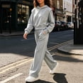 thumbnail image 5 of Stamzod Girls Fashion 2 Piece Sweatsuit Set Casual Long Sleeve Cropped Hoodie and Pants Fall Winter Clothes for Kids Size 5-15 Gray W 14-15Years, 5 of 7