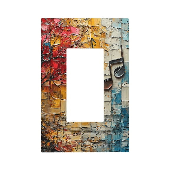 Musical Notes Music Single Gang Wall Plate 1 Gang Decorative Electrical Outlet Light Switch Cover Switchplate