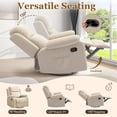 thumbnail image 3 of YSICK Manual Swivel Rocker Recliner Chair with Massage Linen for Living Room,Beige, 3 of 6