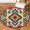 Multicolour 4, variant on CURLYOOT Round Rug 3ft Mexican Floral Area Rug, Washable Circle Mat Non Slip Floor Carpet Mat, Boho Soft Indoor Rugs for Entryway Living Room Dining Room Bedroom