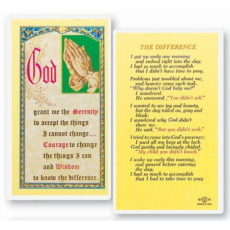 

The Difference Laminated Catholic Prayer Holy Card with Prayer on Back Pack of 25
