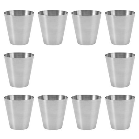 

10Pcs Stainless Steel Cups Stackable Drinking Cups Portable Beverage Cups Camping Beer Cups