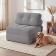 thumbnail image 4 of ELLEGNT Convertible Sleeper Chair - Folding Sofa Bed, Corduroy Cover, Pillow Back Support for Living Room or Guest Room , Gray, 4 of 10