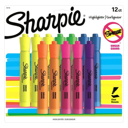 Sharpie Accent Highlighter Chisel Point Style, 12 / (Best Highlighters For School)