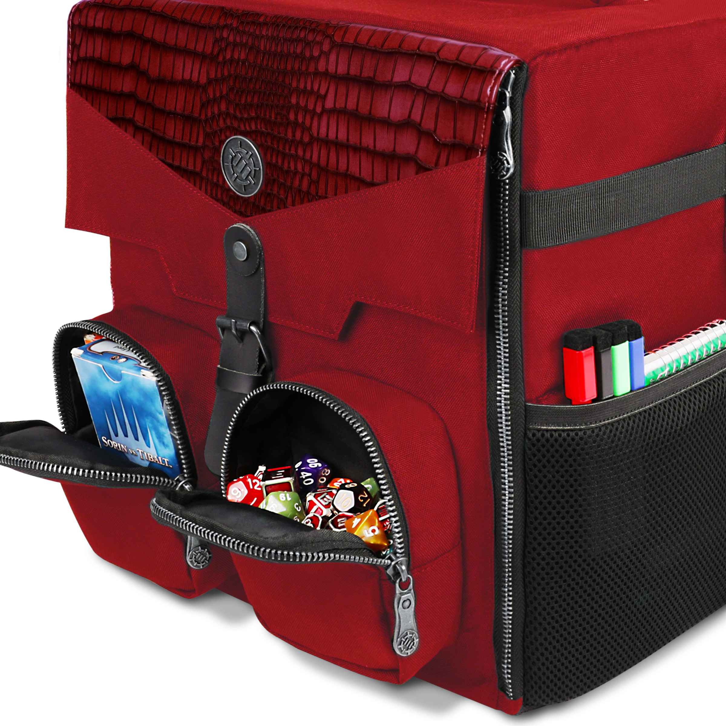 ENHANCE Collector's Edition Board Game Shoulder Bag - Game Storage with Pockets (Dragon Red)