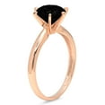 thumbnail image 4 of 1 ct Round Cut Natural Onyx Solitaire 18K Rose Gold Womens Engagement Ring, 4 of 6