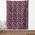 thumbnail image 3 of Floral Fabric by the Yard, Victorian Themed Hydenyear Flowers with Blossoms, Decorative Upholstery Fabric for Chairs & Home Accents, Dark Maroon Pink by Ambesonne, 3 of 4
