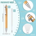 thumbnail image 4 of NEW 40 Pcs Bamboo Retractable Ballpoint Pen and Extra Refills, Black Ink 1 mm Wooden Pens, 4 of 4