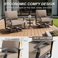 thumbnail image 6 of Gotland 3PCS Outdoor Aluminum Swivel Rocking Chairs, 2-Person Patio Furniture Conversation Set with Coffee Table and Cushions, Sand, 6 of 7
