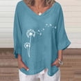 thumbnail image 1 of Hauts d'Été pour Femmes 2023 Mode T-shirt Blouse d'Été pour Femmes à Col en V à Manches Courtes Imprimé Décontracté Hauts à Manches 3/4 pour Femmes en Liquidation, 1 of 4