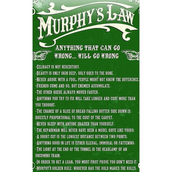 Murphy's Law Chic Art Decoration for Kitchen, Coffee Bar, Farmhouse  poster