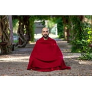 Om Shanti Crafts Meditation Shawl or Meditation/Prayer Blanket, Shawl/Wrap, Oversize Scarf/Stole. Large. Unisex. Maroon