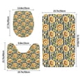 Bathroom Rugs Sets 3 Piece sunflowers striped black white Retro