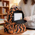 thumbnail image 5 of Kuiaobaty Basketball Print Backpack for Kids Boys Ice Cream Print School Bag with Side Pockets 17 Inch Backpack Bookbag for School, Orange, 5 of 7