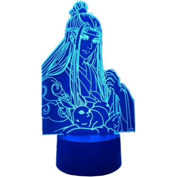 3D Illusion Lamp Anime Mo Dao Zu Shi Wei Wuxian Figure Model Acrylic Colorful Night Light Home Room Decor USB Desk Lamp Friend Birthday Gift A30-344