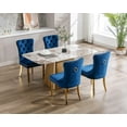 thumbnail image 6 of KCC Velvet Tufted Dining Chairs Set of 2, Back Pull Ring & Nailhead Trim, Gold Stainless Steel Leg Upholstered Side Chairs for Kitchen & Dining Room, Blue, 6 of 9