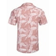 thumbnail image 4 of COOFANDY Mens Hawaiian Shirt Short Sleeve Buttoon Down Shirts Casual Tropical Floral Summer Linen Shirts Palm Leaf-pink XXXL, 4 of 5