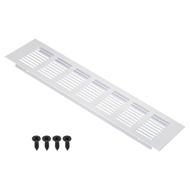 Cubierta de Ventilación Rectangular Uxcell 12"x3" con Rejilla y Tornillos para Gabinete Tono Plateado