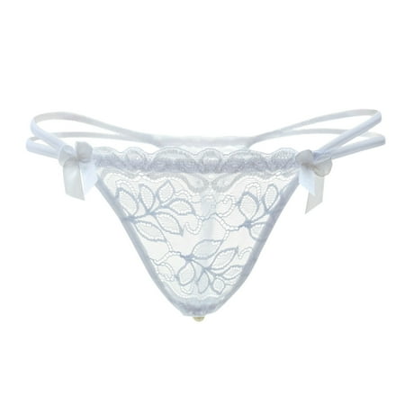 

Rovga Panties For Women Lace Cutout Lace Thong Pearl Women Panties Panties Female Lingerie