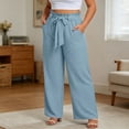 thumbnail image 6 of Plus Size Womens Wide Leg Palazzo Pants Business Casual High Waisted Pants Summer Loose Work Trousers with Pockets, 6 of 6