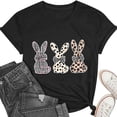 thumbnail image 4 of Sokhug Womens Happy Easter Eggs Print T-Shirt Short Sleeve Crew Neck Colorful Floral Easter Graphic Casual Tee, 4 of 6