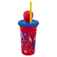 thumbnail image 4 of Vaso Infantil Plástico Ambient 21 Con Tapa y Popote Cabeza 3D Spiderman Capacidad 443 Ml, 4 of 4