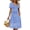 Blue White Flower, variant on TARAINYA Women V Neck Short Sleeve Casual Dress with Buttons and Pockets Summer Beach Sundress