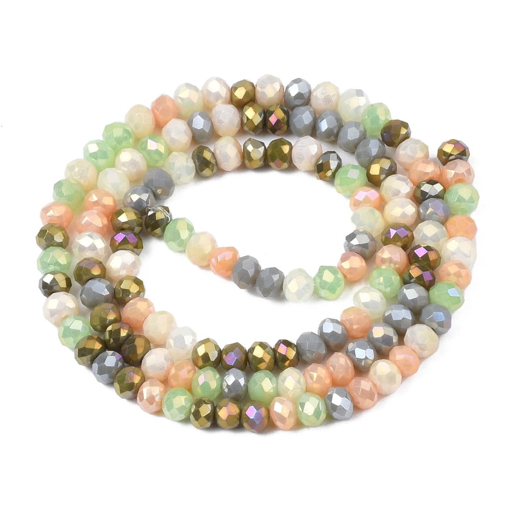 30Strand Opaque Glass Beads Strands Imitation Jade Glass Faceted Rondelle Gray 3x2mm Hole: 0.8mm about 186~193pcs/strand 17.13 inch~17.32 inch(43.5cm~44cm)