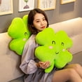 thumbnail image 5 of Green Shamrock Plush,3D Four-Leaf Clover Throw Pillow Plush Seating Cushion Home Decoration,Plush Pillow for Reading and Afternoon nap,Big Decorative Body Pillow,Sofa Cushion Pillow Plush Toy, 5 of 8
