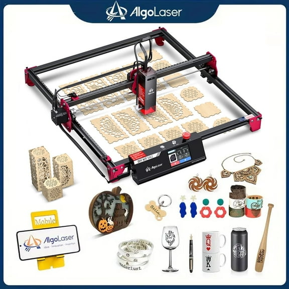 Algo Mini Engraver 10W Output Power, 200mm/s Cutting and Engraving Machine for DIY Wood Metal Glass Leather, WiFi APP Control for Beginners, 300mm*315mm