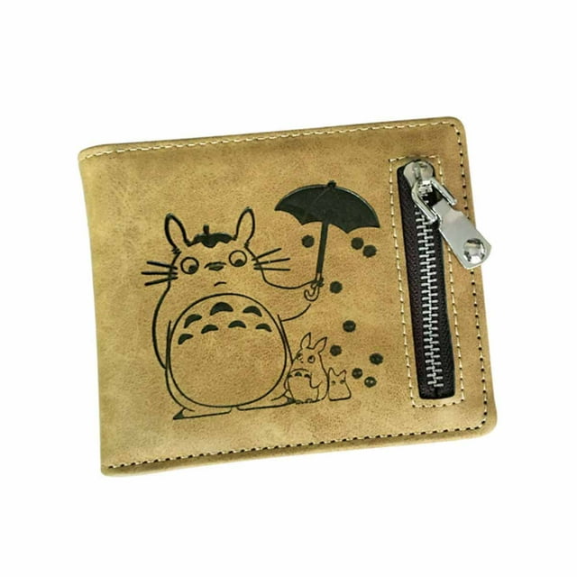 Billetera plegable delgada con personajes de anime para tarjetas y efectivo