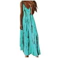 thumbnail image 4 of Ovticza Beach Dresses for Women 2023 Trendy Spaghetti Strap Floral Women Maxi Dress V Neck a Line Prom Dresses Long Swing Boho Dress Summer Casual Beach Holiday Sundress Sky Blue XXL, 4 of 5