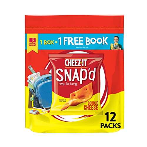 CheezIt Snap'd Cheese Cracker Chips, Thin Crisps, Lunch Snacks, Double
