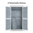 thumbnail image 5 of Lofka Wood Garden Shed, Outdoor Storage Cabinet with Ventilate Shutter and Asphalt Roof, Grey, 5 of 9