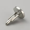thumbnail image 2 of 2Pairs Platinum Alloy Micro Pave Cubic Zirconia Cufflinks Cufflinks 18x21mm Flat Round Cuff Links with Rhinestone for Men Tuxedo Shirt Business or Formal Attend Accessories for DIY, 2 of 2