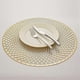 thumbnail image 3 of 2pcs Placemat Spiral Pattern Bright Gold Round Placemat Empty Table Mat Placemat Coffee Cup Mat, 3 of 4