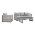 thumbnail image 1 of Modway Aura 3-Piece Outdoor Patio Furniture Wicker Rattan Set in Gray Finish, 1 of 10