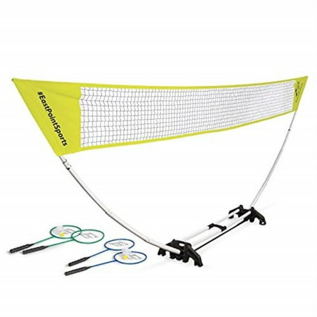 EastPoint Sports Easy Setup Badminton Net Set -5 Feet- Features Carry Storage Built-in Base  Weather Proof Material - Includes Badminton Net  4 Rackets and 2 Shuttlecocks 